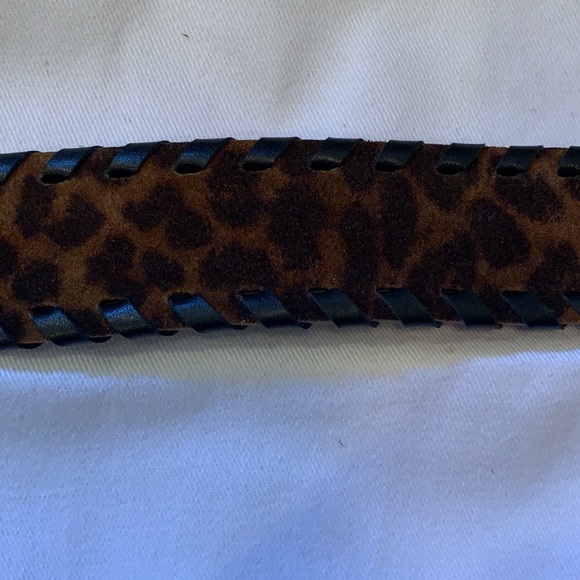 Veronica Beard Leather Leopard Belt with woven braid (small)Never worn. - Picture 5 of 6